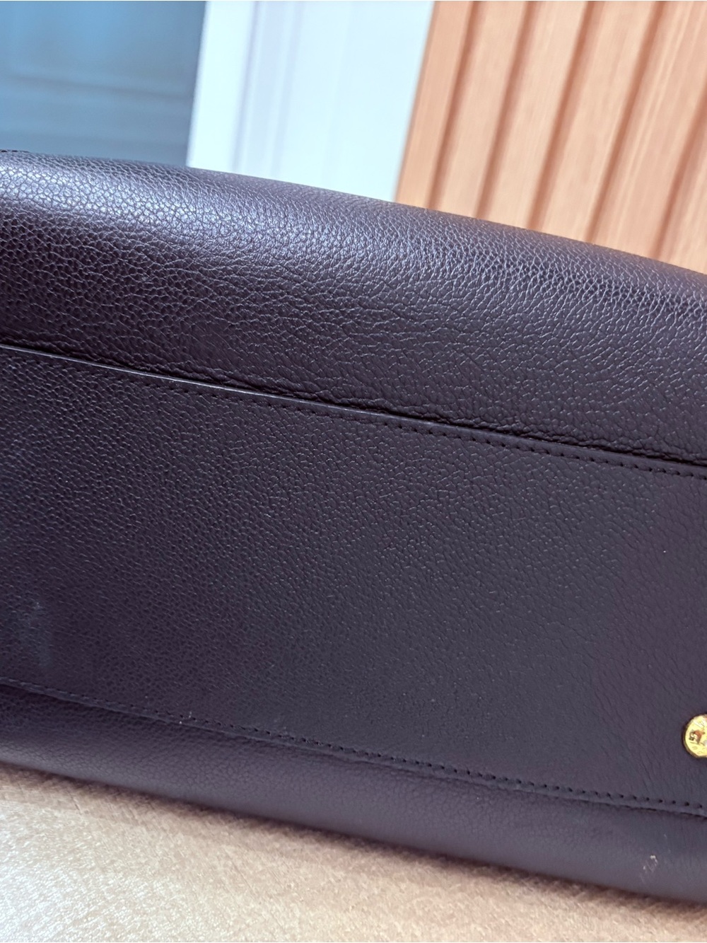 Inspired Black & Brown Two-Tone Leather Tote - Picture 4 of 6